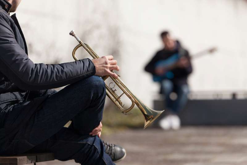 trompettiste en pause