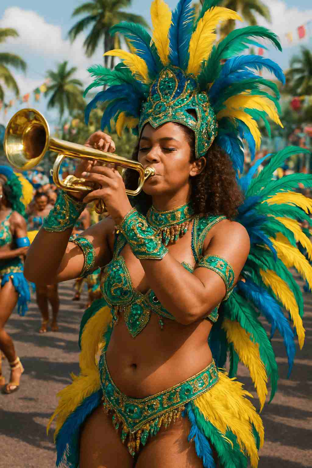 femme brésilienne jouant de la trompette